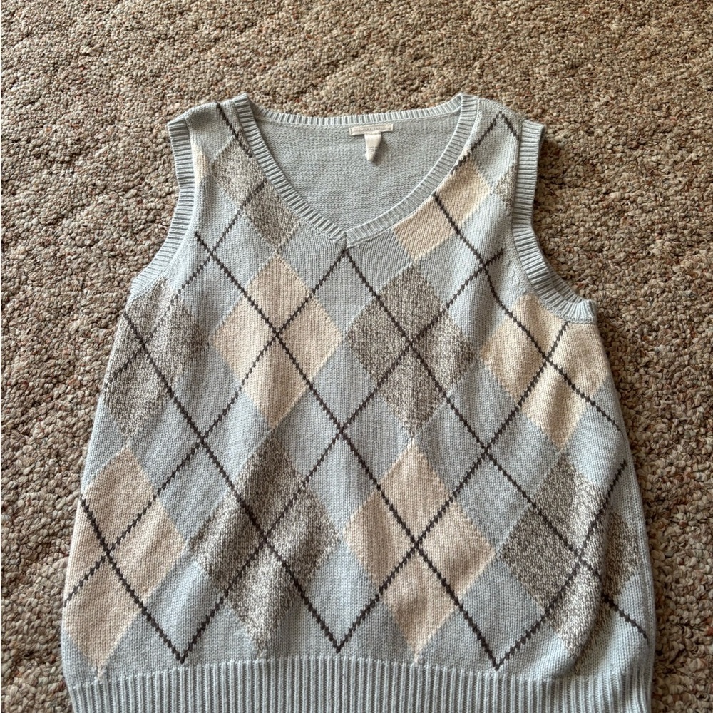 Argyle Knit Sweater Vest